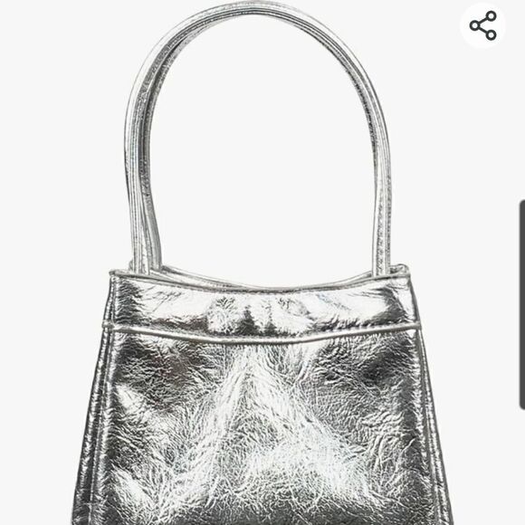 Mini Fashion Lace Bucket Bag Silver Vegan Leather Elegant Handbag Fashion Trend - Picture 6 of 16